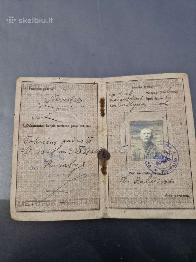 Senas lietuviškas pasas 1920m. - nuotraukos Nr. 3