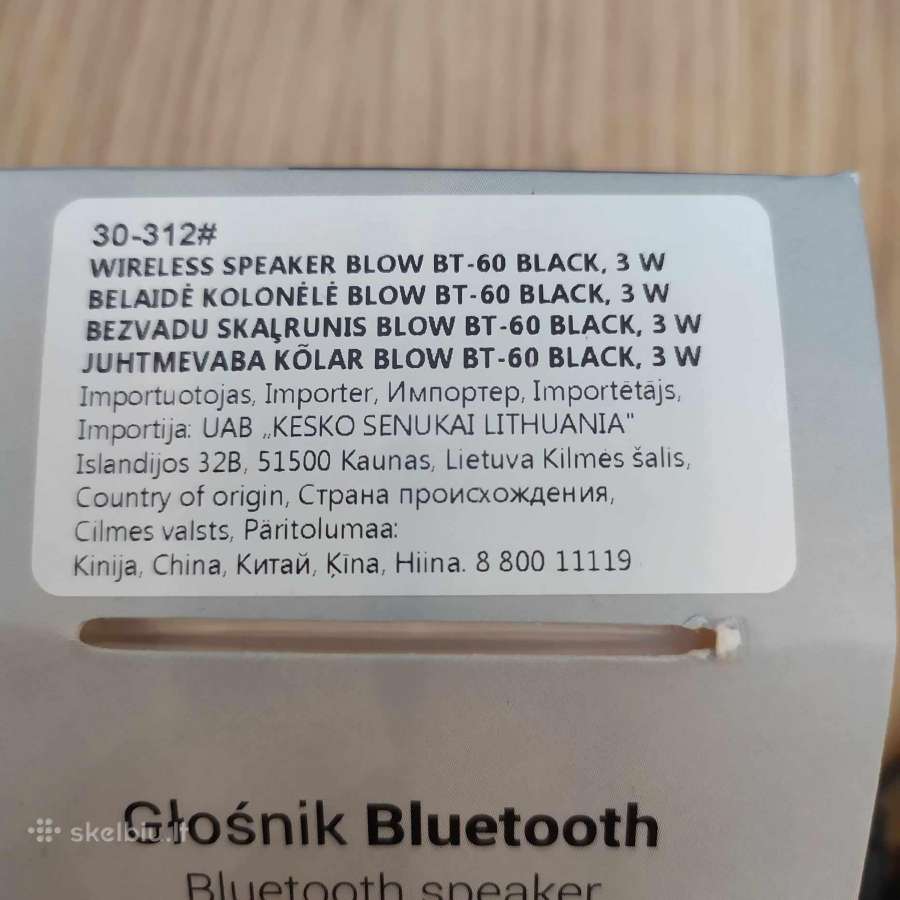 Nešiojama kolonėlė Blow Bt-60 Black (Juodas) - nuotraukos Nr. 8