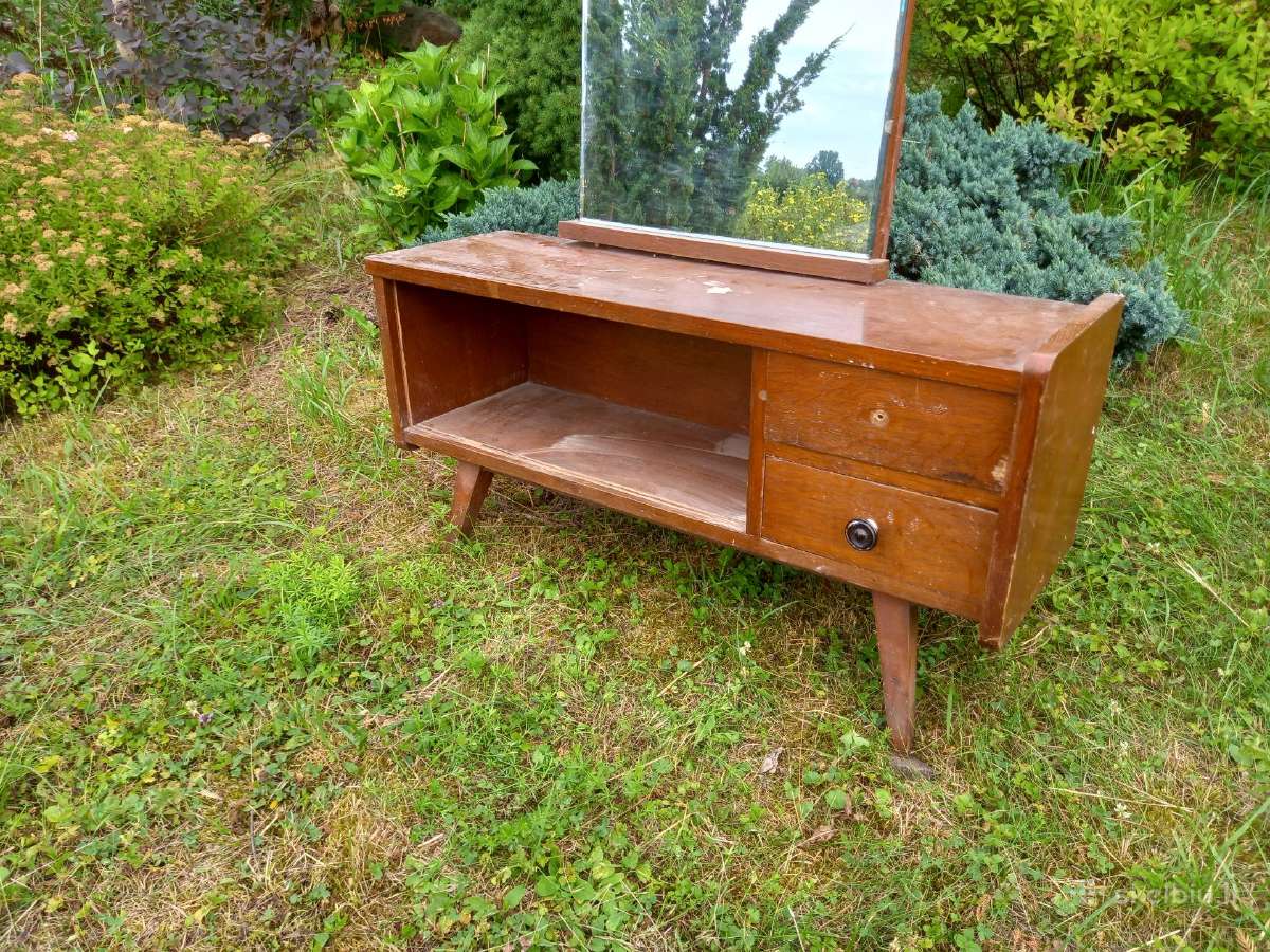 Vintažinė mid century spintelė su veidrodžiu - nuotraukos Nr. 3