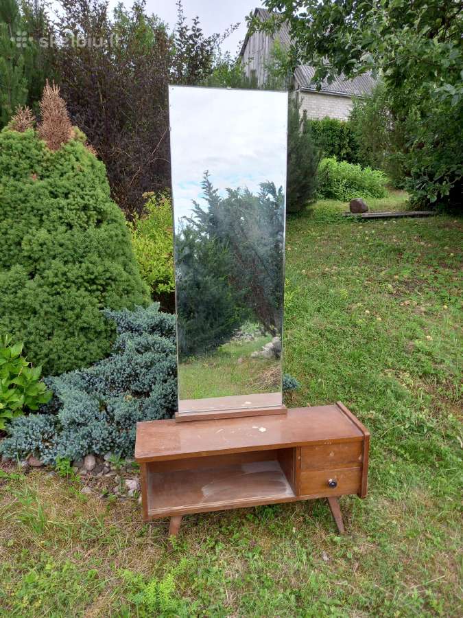 Vintažinė mid century spintelė su veidrodžiu - nuotraukos Nr. 4