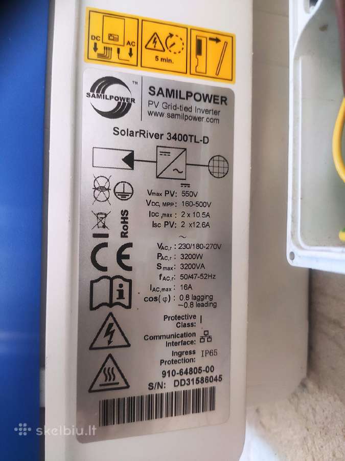 Vienfazis saules inverteris Solarriver 3400tl