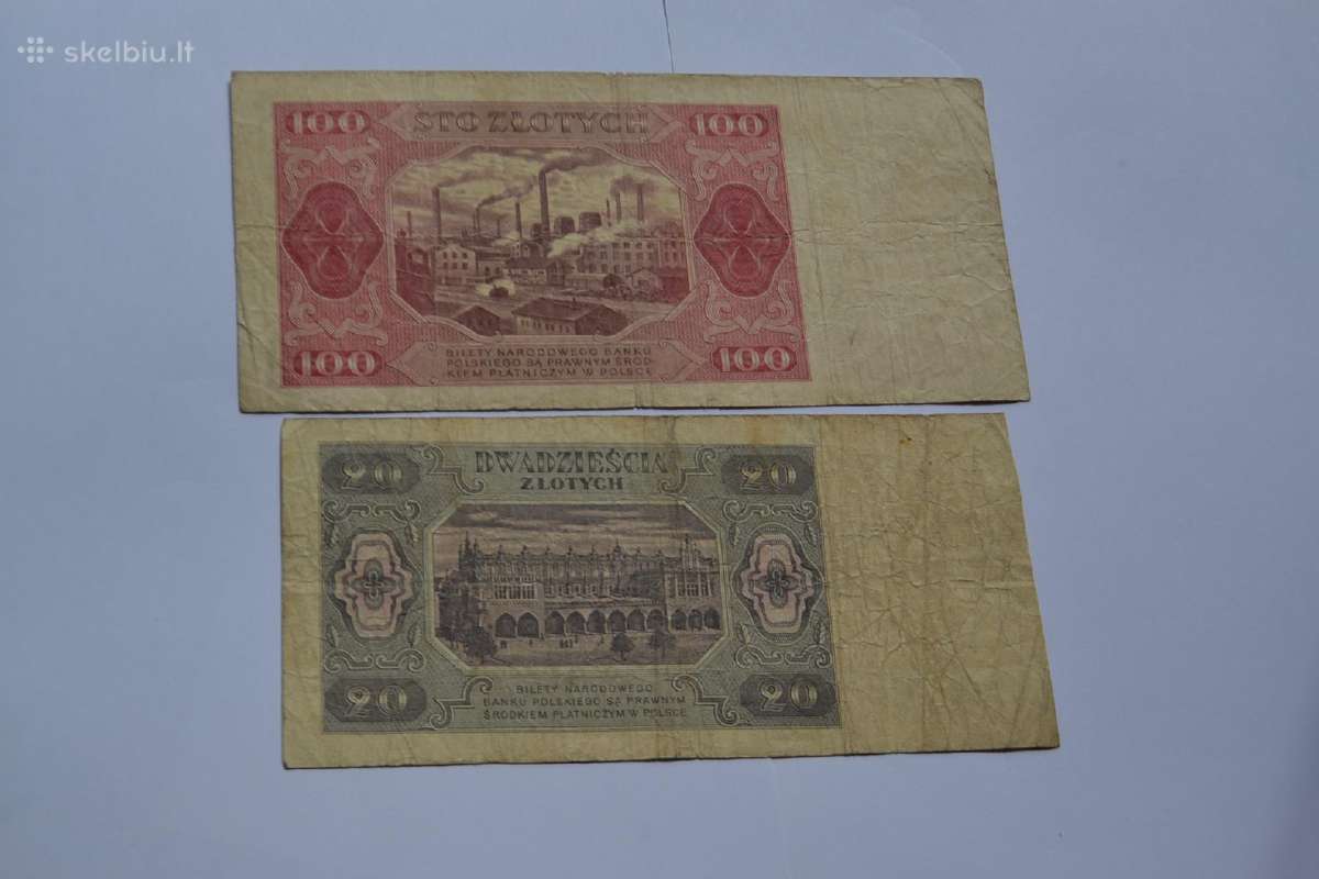 1948 m.zlotai 20 +100 - nuotraukos Nr. 2