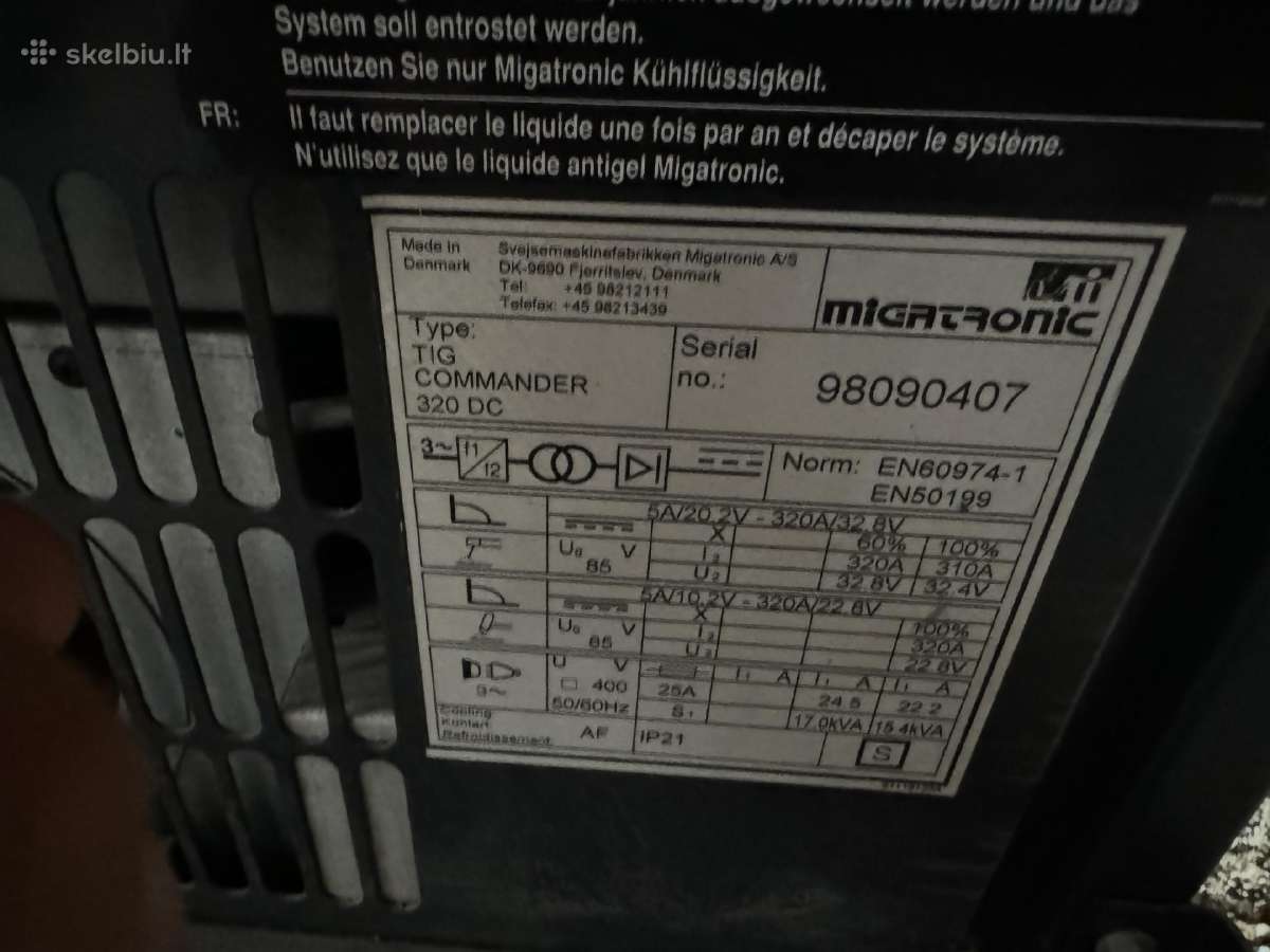 Migatronic Tig comander Dc 320 - nuotraukos Nr. 4