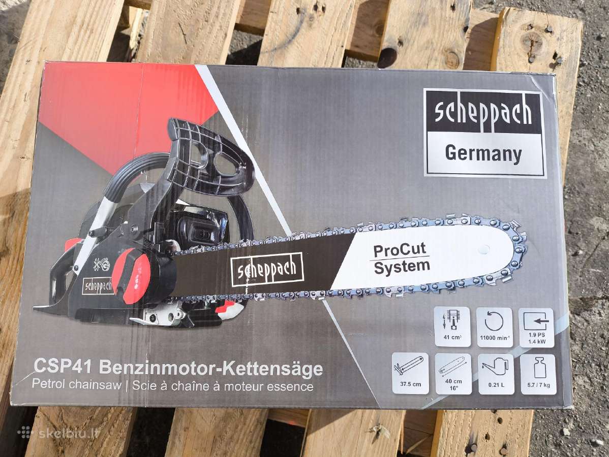 Naujas Benzininis grandininis pjūklas Scheppach - nuotraukos Nr. 2
