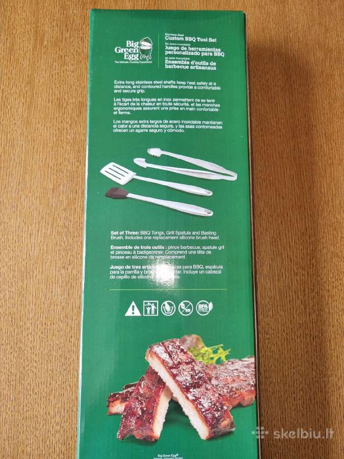Nerūdijančio plieno įrankių rinkinys Big Green Egg - nuotraukos Nr. 2
