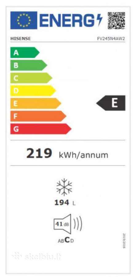 Šaldikliai Hisense ,No Frost" E (A++) - nuotraukos Nr. 13