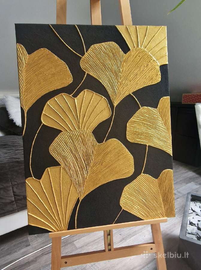 Modernus rankų darbo tekstūrinis paveikslas 60x80 - nuotraukos Nr. 3