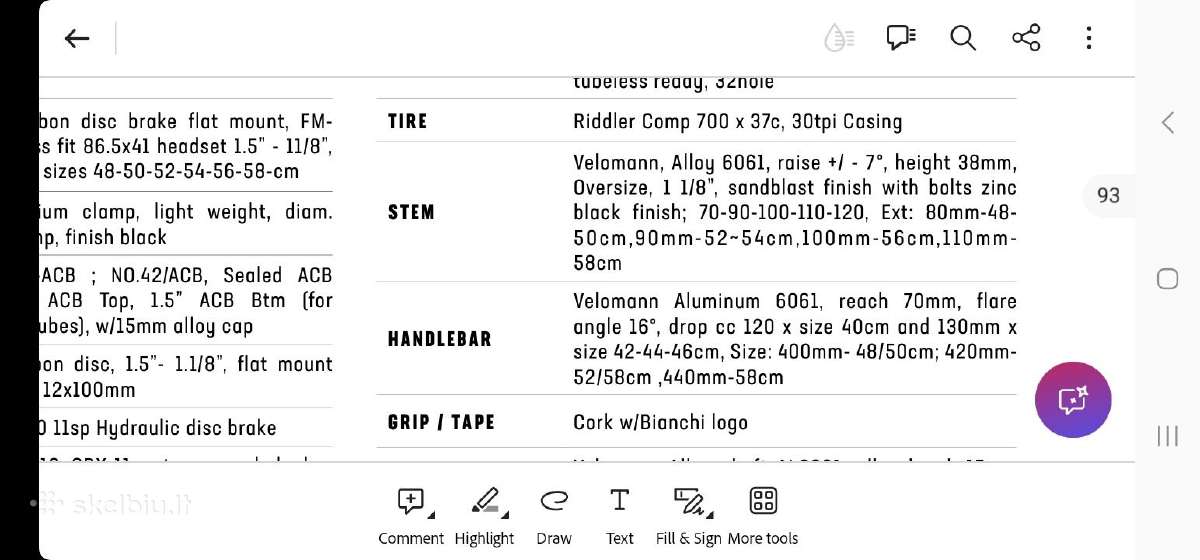 Lengvas Dviračio Vairas Bianchi Gravel/road - nuotraukos Nr. 3