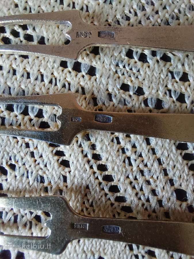 Mini šakutės. Sidabras 875 iš Xxa. . . .Zr. Foto - nuotraukos Nr. 6