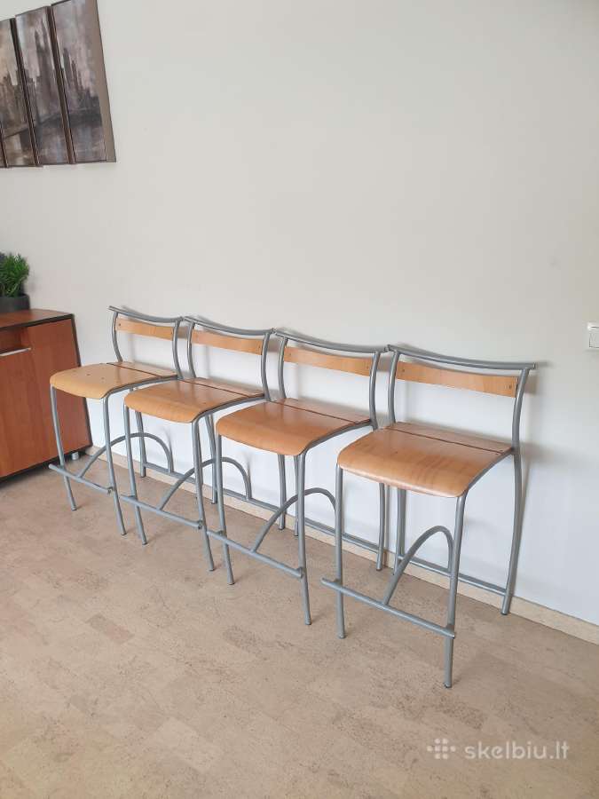 Vintažinės Pusbario kėdės 4vnt - nuotraukos Nr. 4