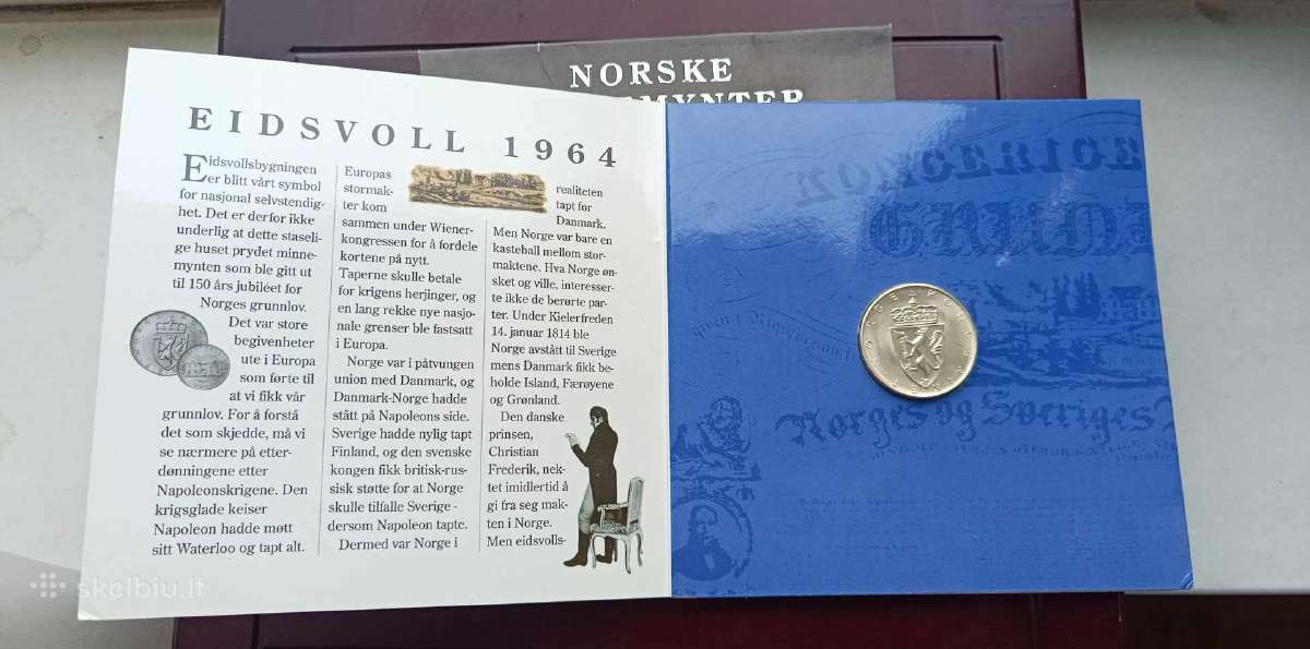 Sidabrine moneta 10 kronu Norvegija - nuotraukos Nr. 3