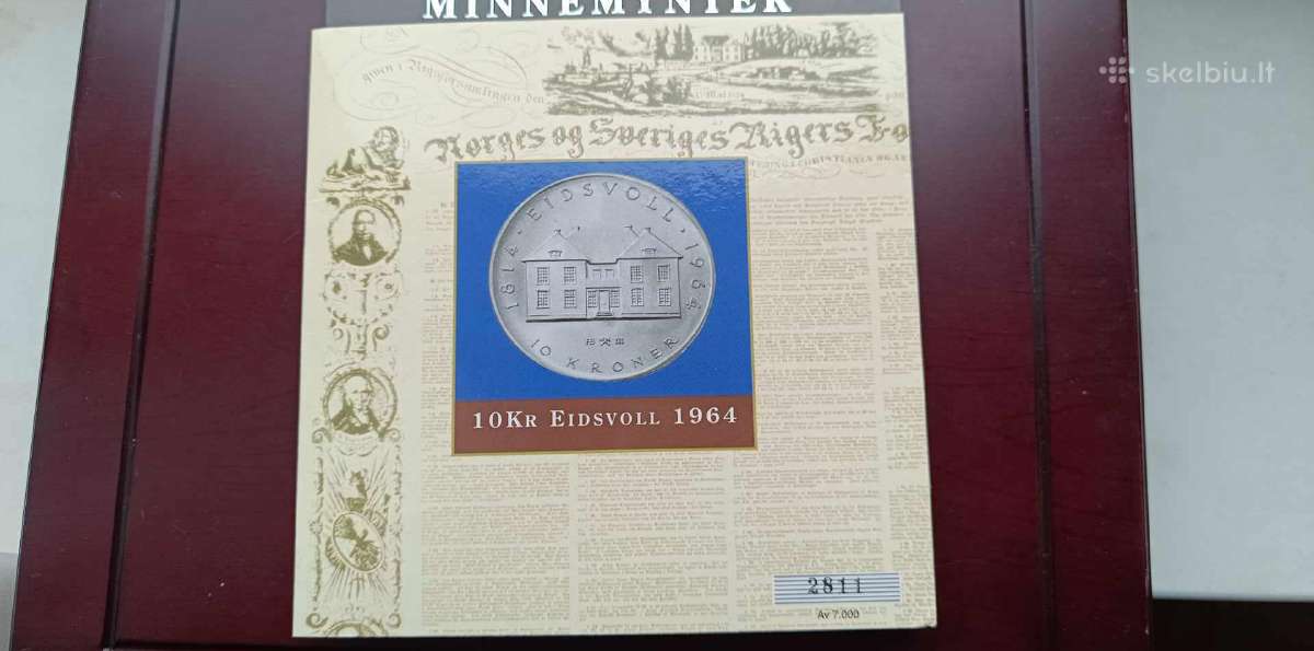 Sidabrine moneta 10 kronu Norvegija - nuotraukos Nr. 5