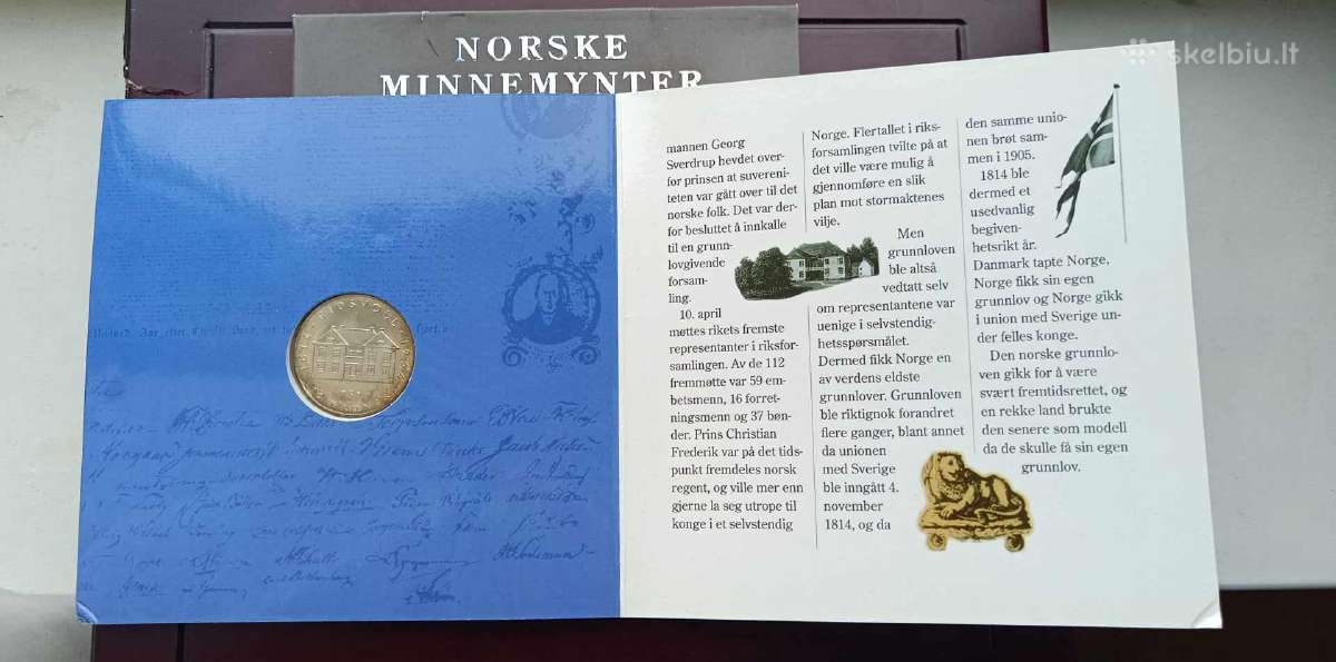 Sidabrine moneta 10 kronu Norvegija - nuotraukos Nr. 6