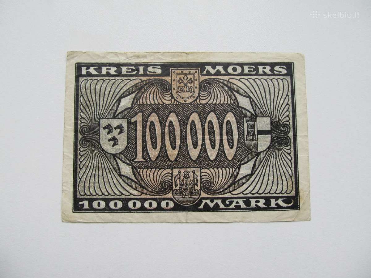100 000 markiu , Moers Vokietija , 1923 - nuotraukos Nr. 2