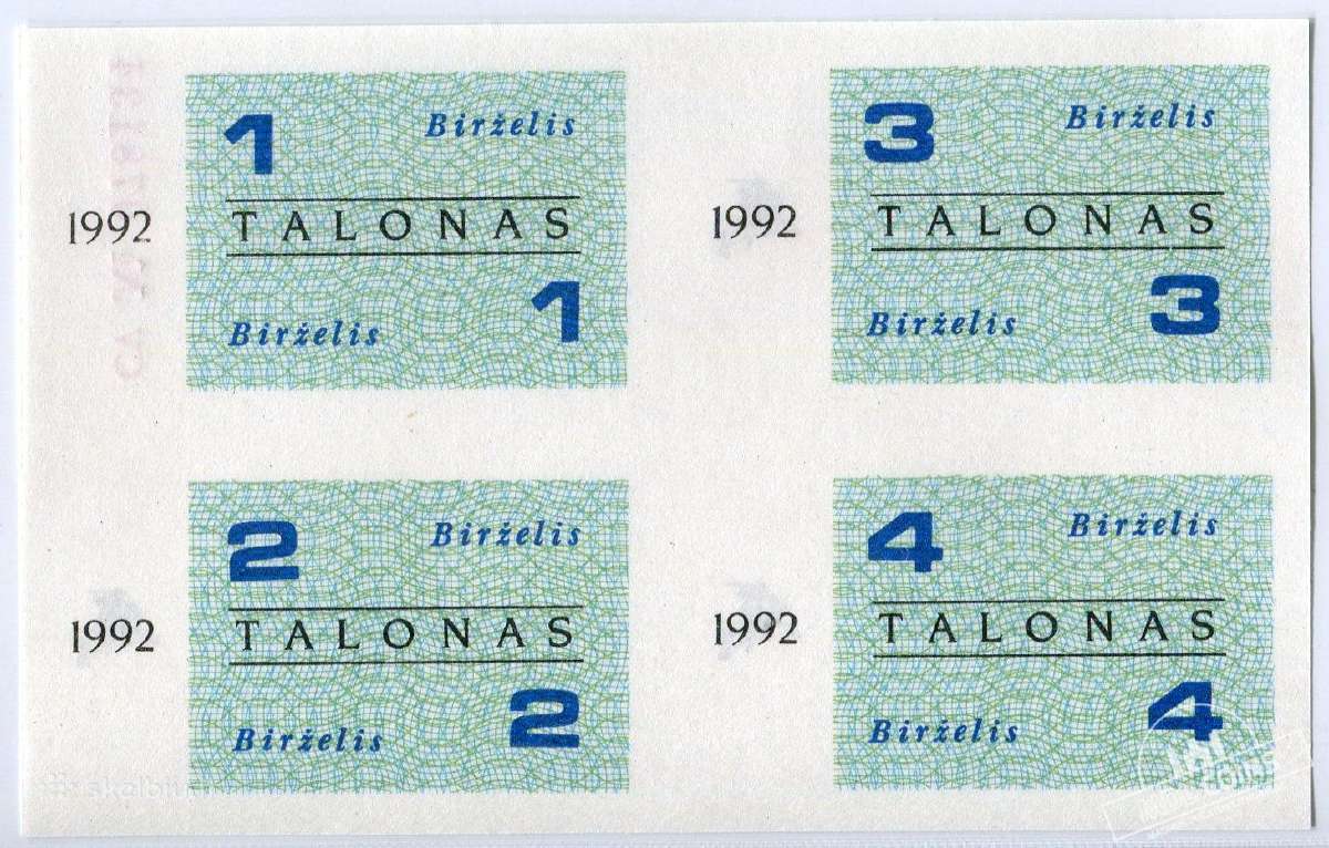 1992 metų maisto talonai – Birželis – Unc