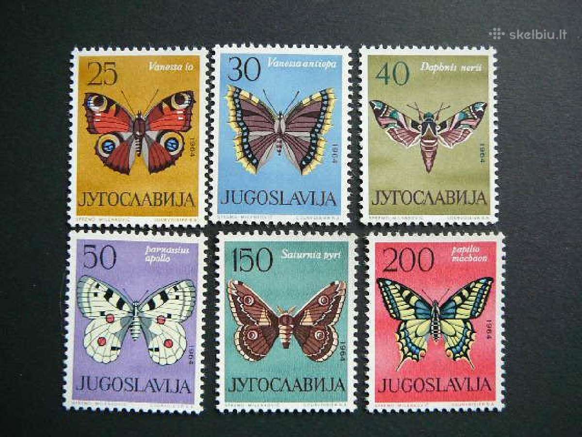 Drugeliai Jugoslavija 1964 js1069s