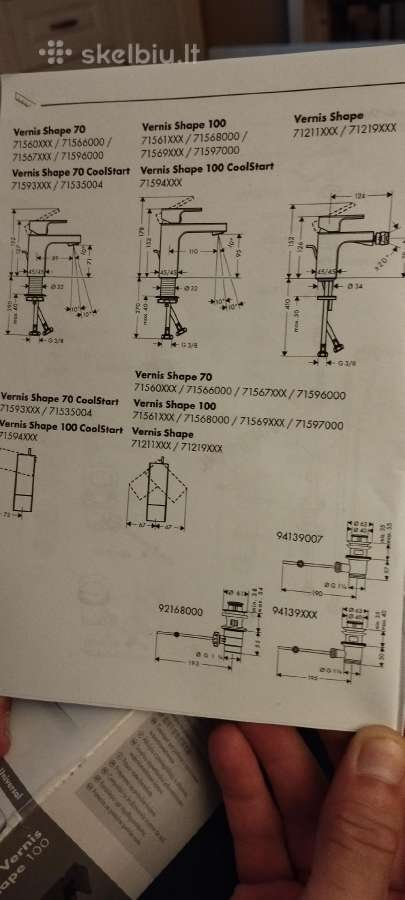 Praustuvo dugno voztuvas hansgrohe juodas naujas - nuotraukos Nr. 7