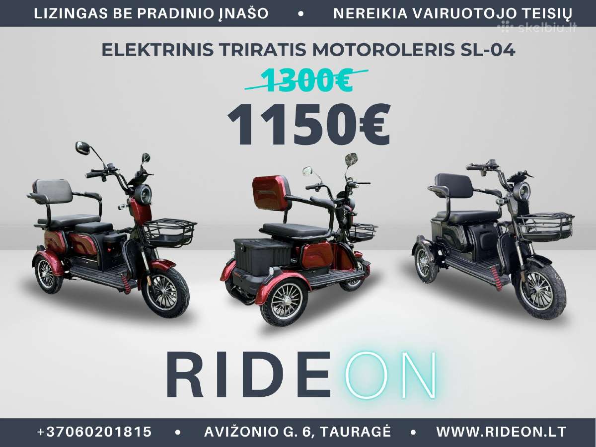 Elektrinis triratis motoroleris vezimelis - nuotraukos Nr. 7