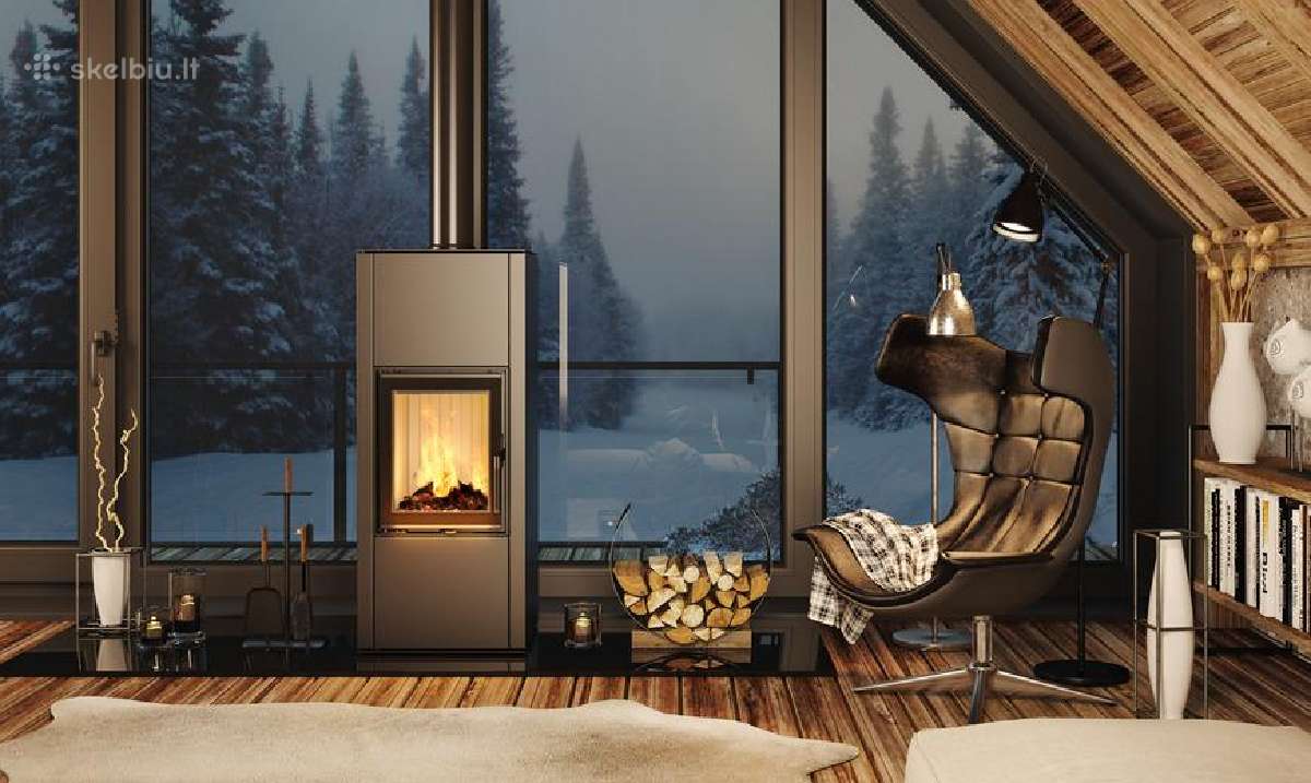 Nauja plieninė krosnelė Saven Vatra 6.5kw šamotinė
