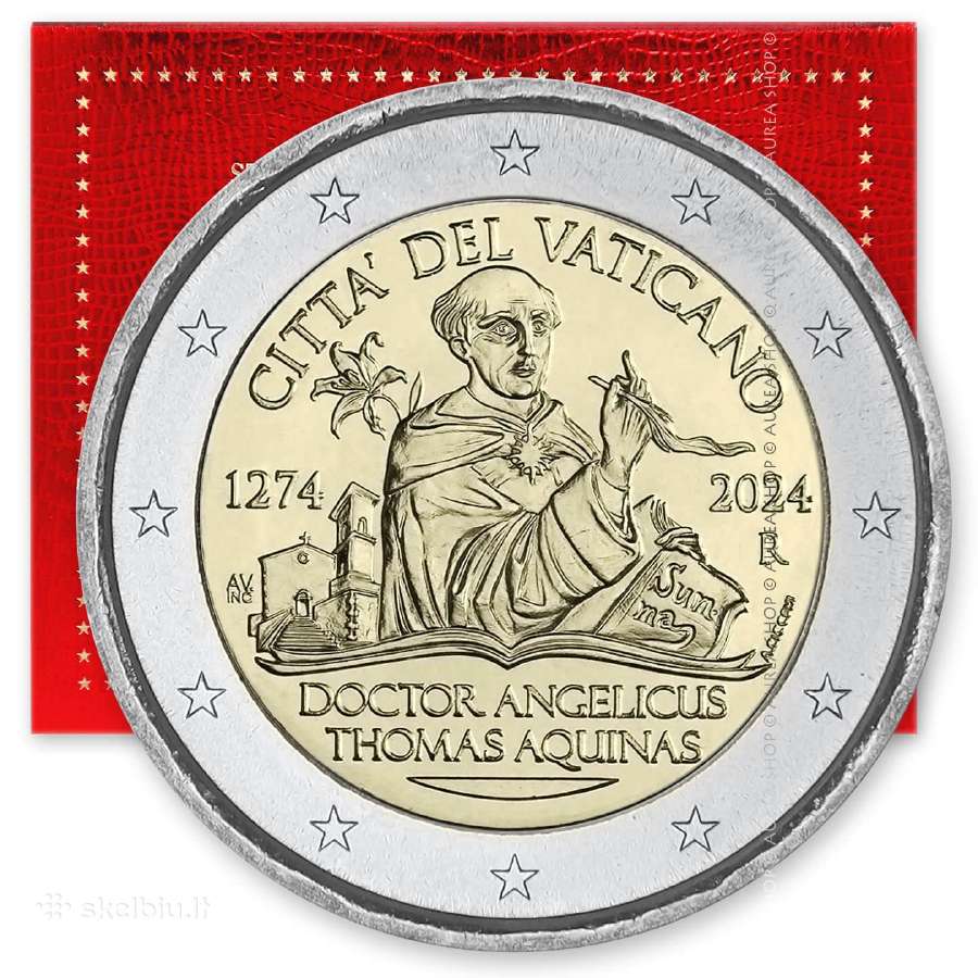 Vatikano 2€ monetos 2024 Tomas Akvinietis!