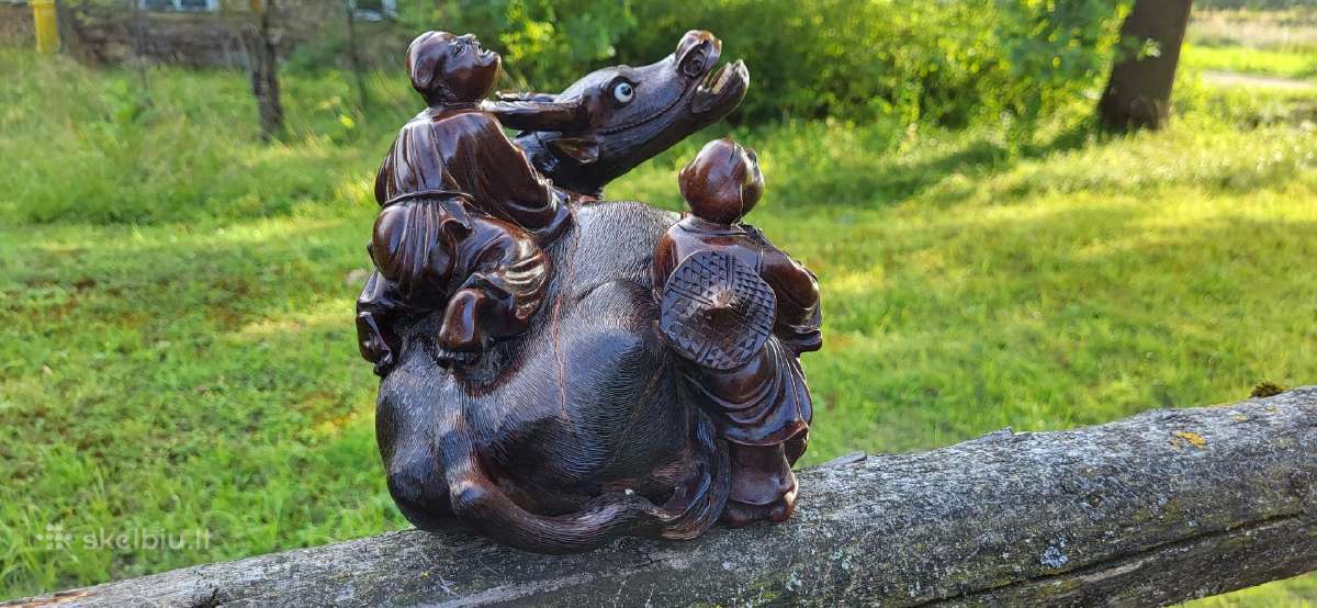 Didele ispodinga antikvarine medine figurele - nuotraukos Nr. 28
