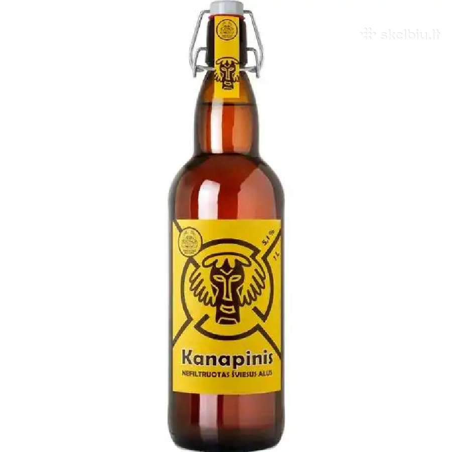Stiklinis butelis su kamščiu, 1l
