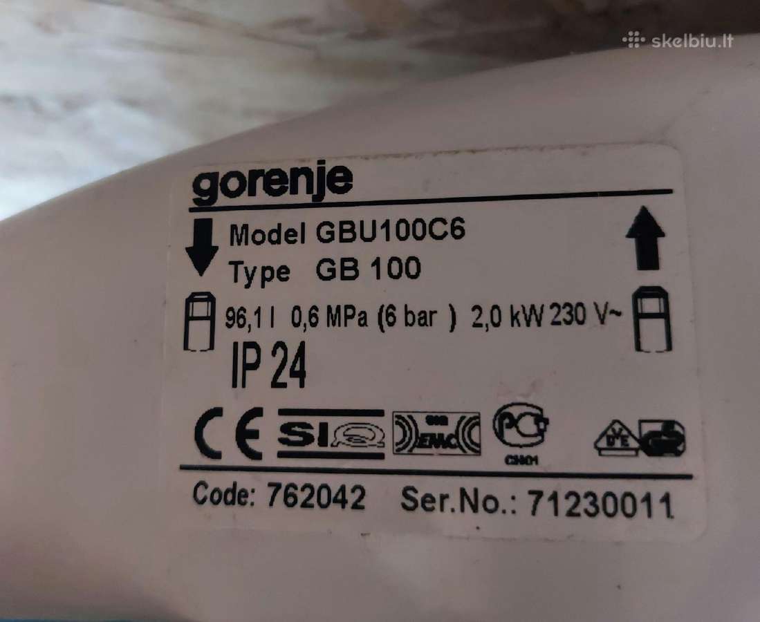 Gorenje boileris 100l - nuotraukos Nr. 3