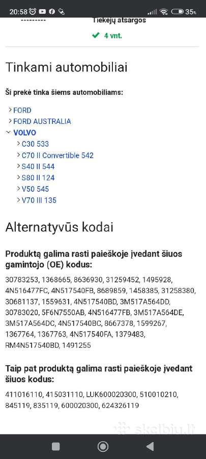 Volvo sankabos komplektas - nuotraukos Nr. 3