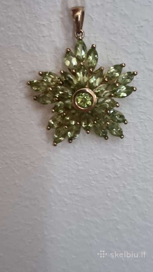9k/375 auksinis pakabukas su 6,76ct peridotų. - nuotraukos Nr. 3
