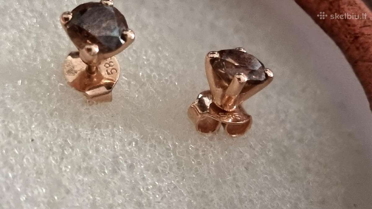 Auksiniai 1,02ct auskarai su briliantais. - nuotraukos Nr. 4