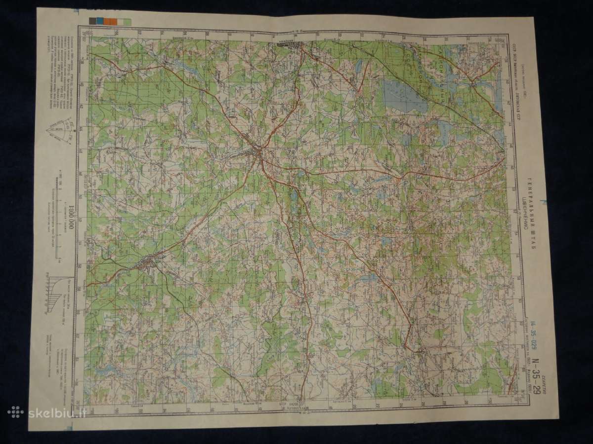 Žemėlapiai 1:100 000 soviet genštabo, kariniai