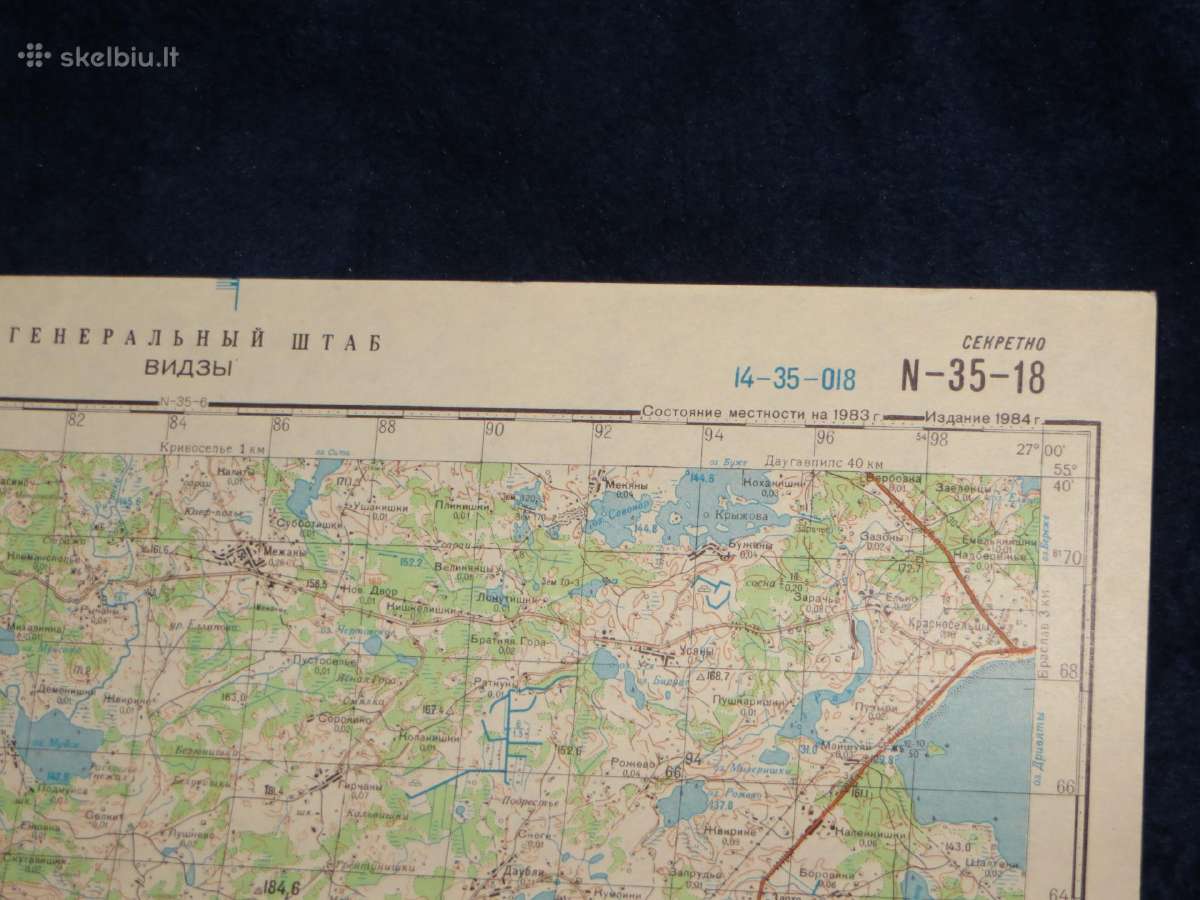 Žemėlapiai 1:100 000 soviet genštabo, kariniai - nuotraukos Nr. 4
