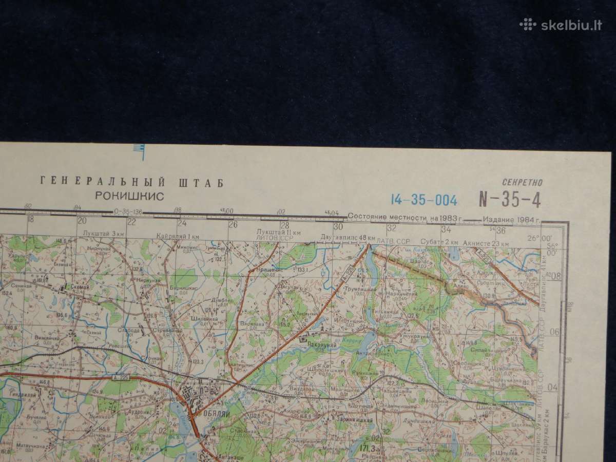 Žemėlapiai 1:100 000 soviet genštabo, kariniai - nuotraukos Nr. 6