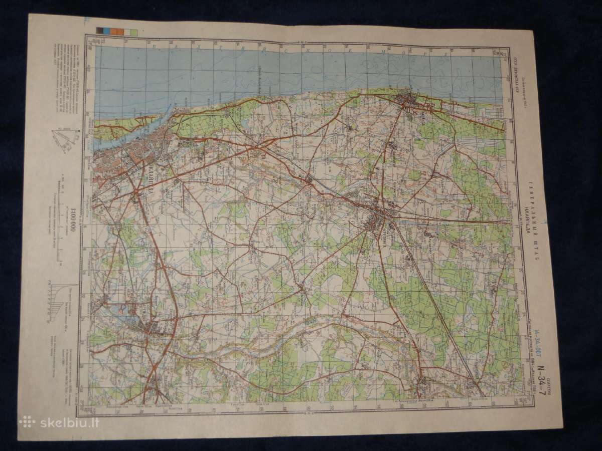 Žemėlapiai 1:100 000 soviet genštabo, kariniai - nuotraukos Nr. 7