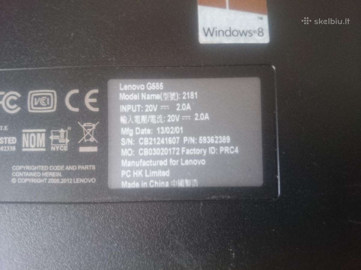 Lenovo G585 - nuotraukos Nr. 5