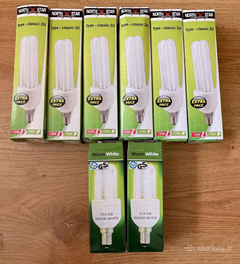 8 Lemputes E14 5w 2u 15w