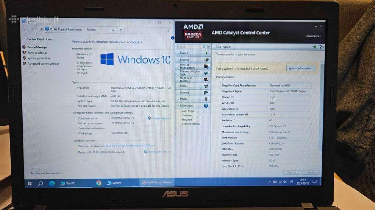 Asus X54h - nuotraukos Nr. 5