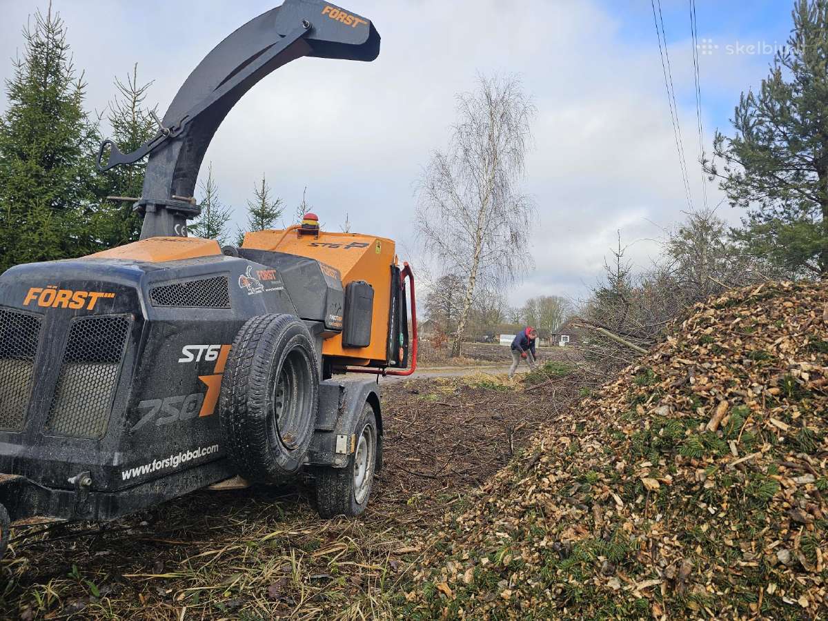 Šakų smukintuvo, skaldyklės, kelmų frezos nuoma - nuotraukos Nr. 10