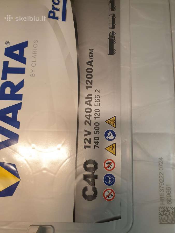 Akumuliatoriai Varta 240ah 1200a C40 - nuotraukos Nr. 4