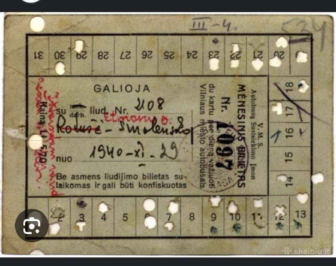 Perku automobilių pasus,dokument, numer. Iki 1941m