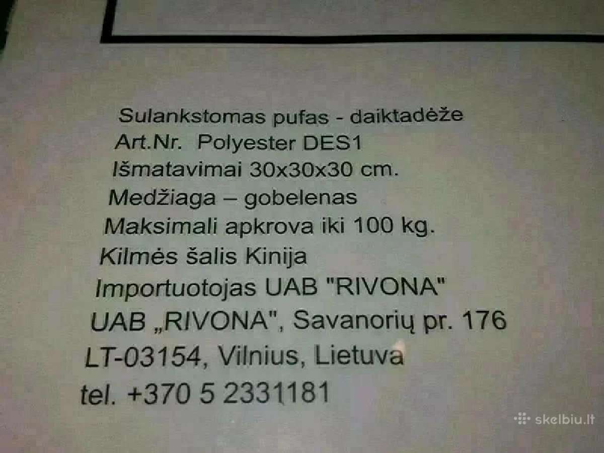 Parduodu du pufus su minkšta sėdima dalimi - nuotraukos Nr. 4