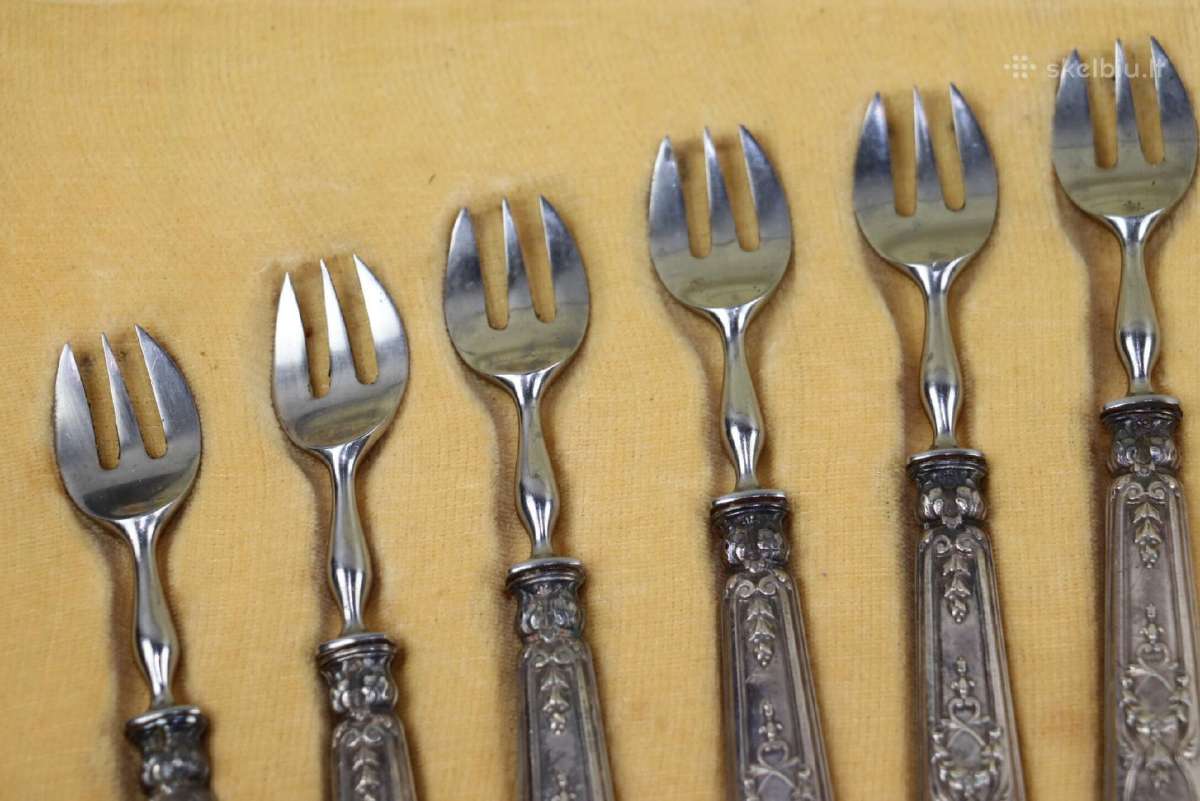 Šakutės 12 vienet. Sidabro rankenos svoris 291 gr. - nuotraukos Nr. 4