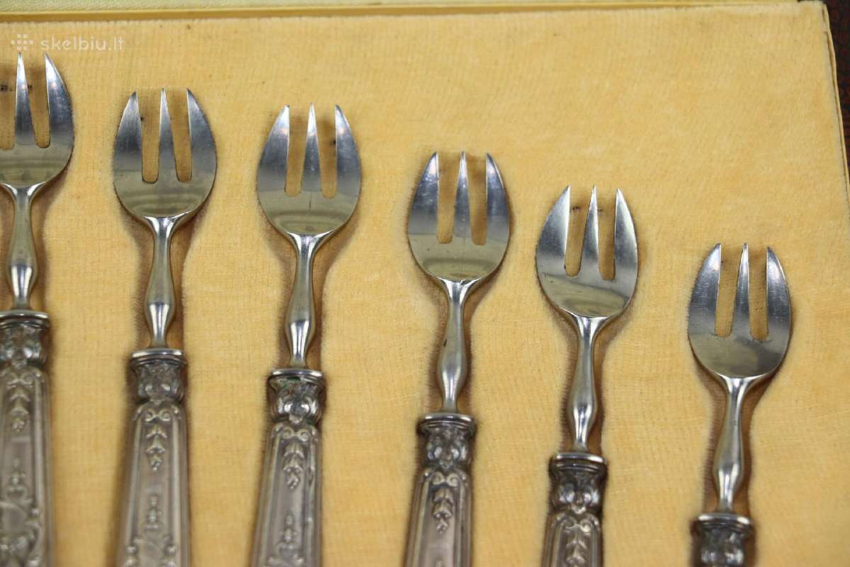 Šakutės 12 vienet. Sidabro rankenos svoris 291 gr. - nuotraukos Nr. 8