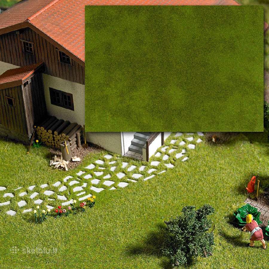 Modeliukų pieva žolė prie H0 Ho miestelio modelio - nuotraukos Nr. 3