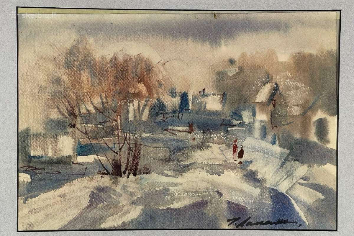 Paveikslas popierius akvarelė 57x45 cm - nuotraukos Nr. 2