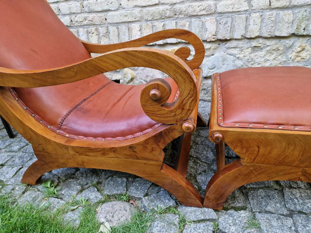 Vintažinis mid century fotelis su pakoju - nuotraukos Nr. 3