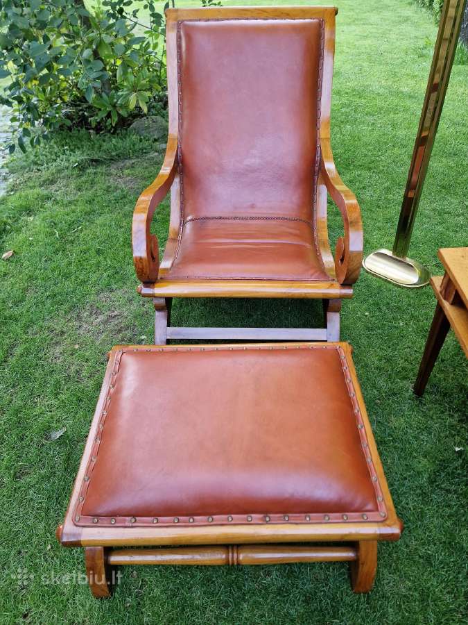Vintažinis mid century fotelis su pakoju - nuotraukos Nr. 8