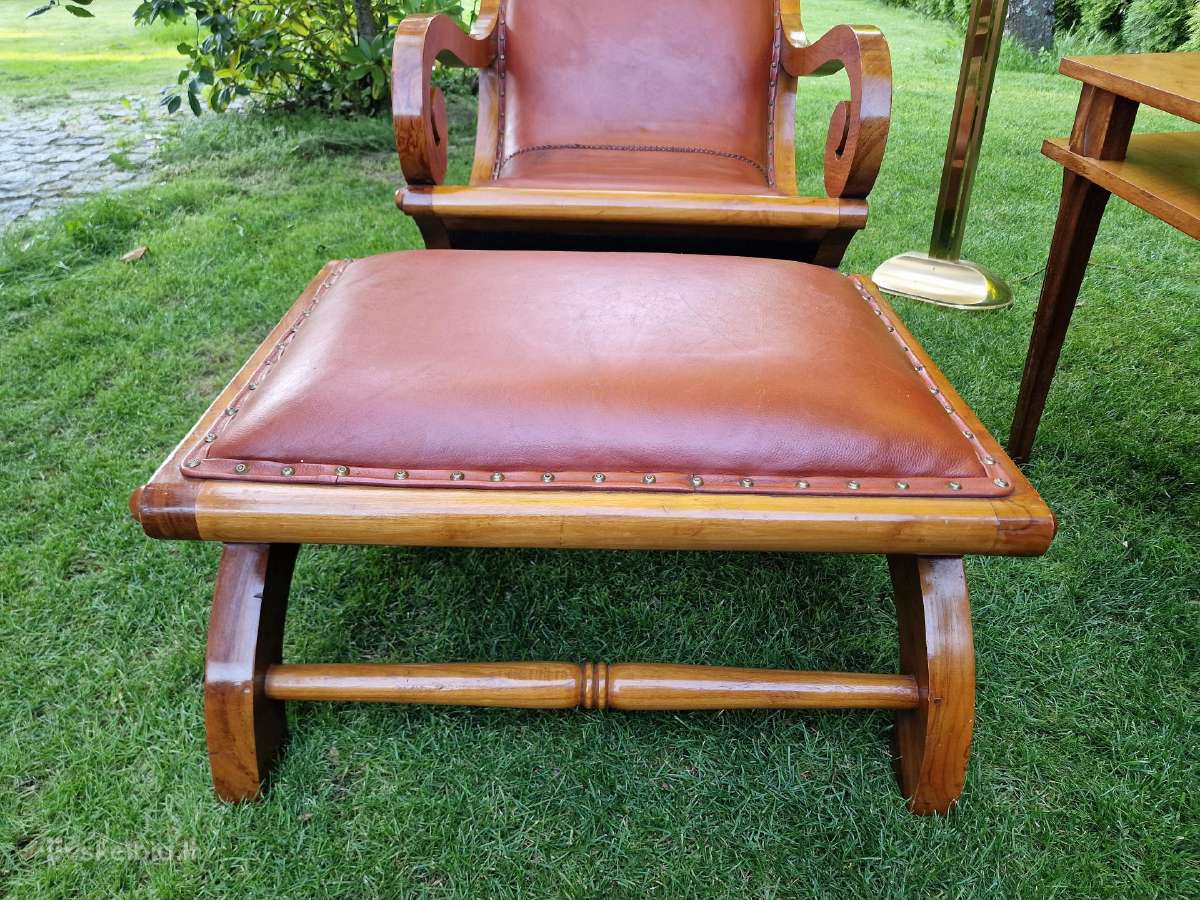 Vintažinis mid century fotelis su pakoju - nuotraukos Nr. 9