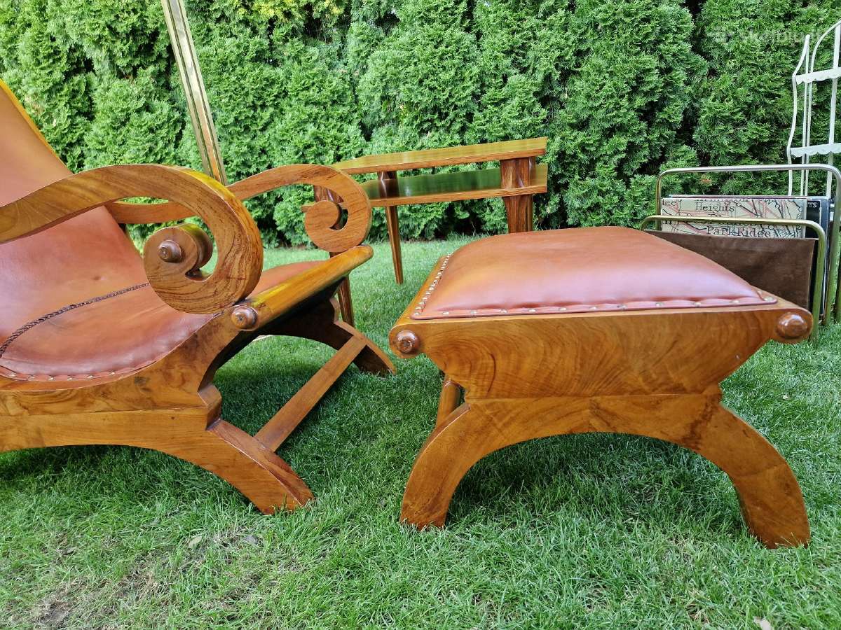 Vintažinis mid century fotelis su pakoju - nuotraukos Nr. 13