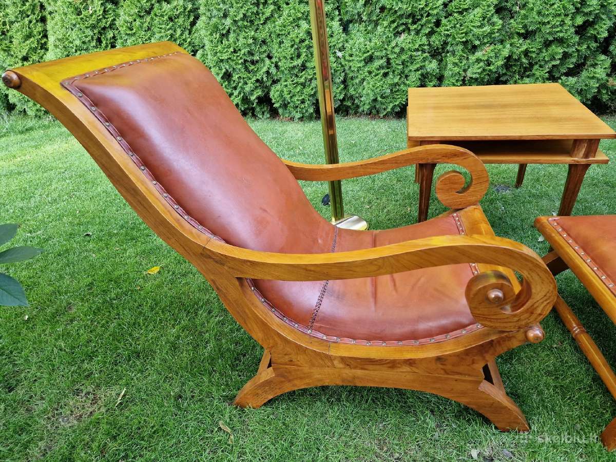 Vintažinis mid century fotelis su pakoju - nuotraukos Nr. 14